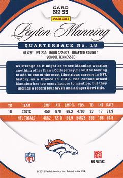 2012 Panini Certified #55 Peyton Manning Back