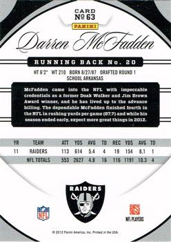 2012 Panini Certified #63 Darren McFadden Back