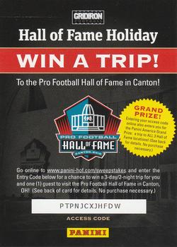 2012 Panini Gridiron #NNO Hall of Fame Holiday Contest Front