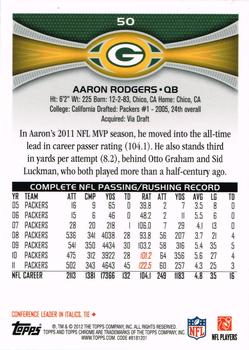 2012 Topps Chrome #50 Aaron Rodgers Back