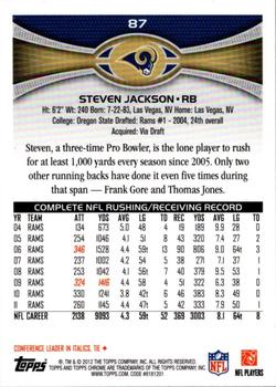 2012 Topps Chrome #87 Steven Jackson Back