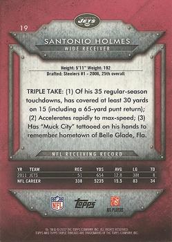 2012 Topps Triple Threads #19 Santonio Holmes Back