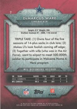 2012 Topps Triple Threads #2 DeMarcus Ware Back