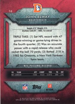 2012 Topps Triple Threads #16 John Elway Back