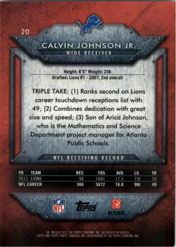 2012 Topps Triple Threads #20 Calvin Johnson Back
