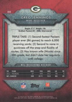 2012 Topps Triple Threads #88 Greg Jennings Back