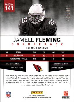 2012 Panini Absolute #141 Jamell Fleming Back