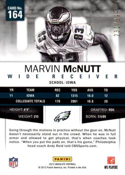 2012 Panini Absolute #164 Marvin McNutt Back