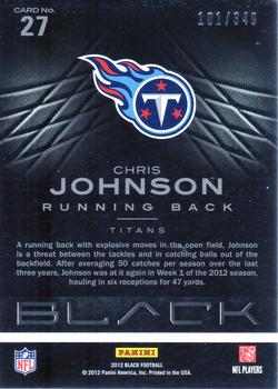 2012 Panini Black #27 Chris Johnson Back