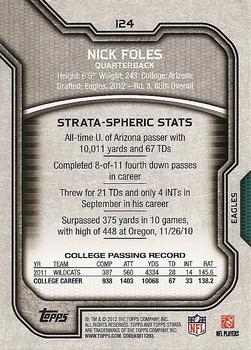 2012 Topps Strata (Hobby) #124 Nick Foles Back