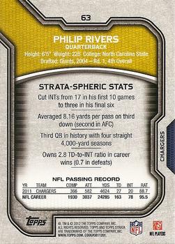 2012 Topps Strata (Hobby) #63 Philip Rivers Back