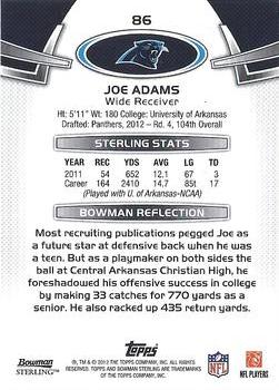 2012 Bowman Sterling #86 Joe Adams Back