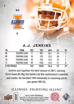 2012 SP Authentic #1 A.J. Jenkins Back