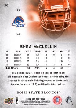 2012 SP Authentic #30 Shea McClellin Back