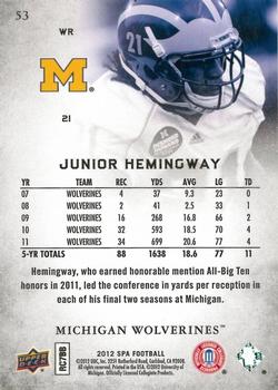 2012 SP Authentic #53 Junior Hemingway Back