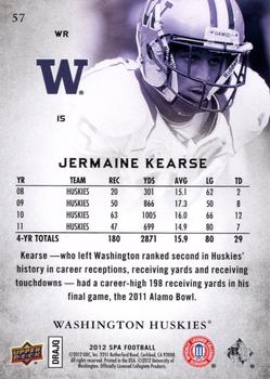 2012 SP Authentic #57 Jermaine Kearse Back