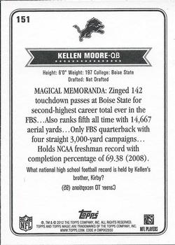 2012 Topps Magic #151 Kellen Moore Back