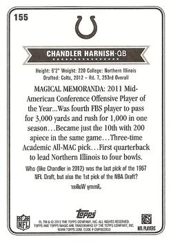 2012 Topps Magic #155 Chandler Harnish Back
