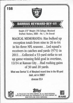 2012 Topps Magic #156 Darrius Heyward-Bey Back