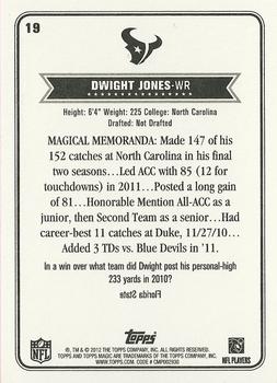 2012 Topps Magic #19 Dwight Jones Back