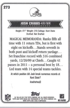 2012 Topps Magic #273 Josh Cribbs Back