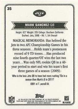 2012 Topps Magic #35 Mark Sanchez Back