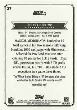 2012 Topps Magic #37 Sidney Rice Back