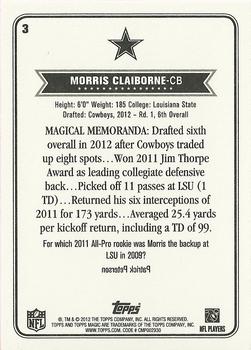 2012 Topps Magic #3 Morris Claiborne Back