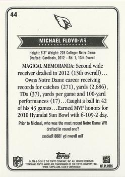 2012 Topps Magic #44 Michael Floyd Back