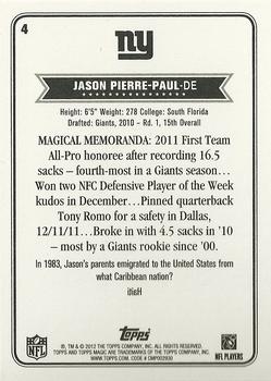 2012 Topps Magic #4 Jason Pierre-Paul Back