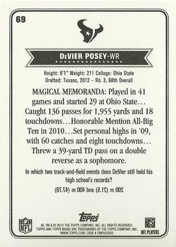 2012 Topps Magic #69 DeVier Posey Back