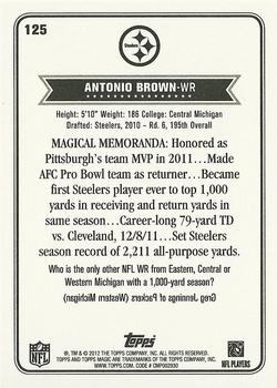 2012 Topps Magic #125 Antonio Brown Back