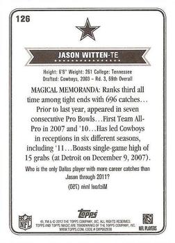 2012 Topps Magic #126 Jason Witten Back