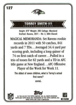 2012 Topps Magic #127 Torrey Smith Back