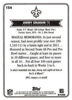 2012 Topps Magic #154 Jimmy Graham Back