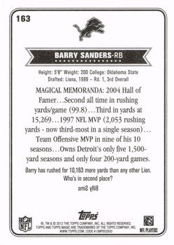2012 Topps Magic #163 Barry Sanders Back