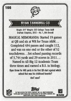 2012 Topps Magic #166 Ryan Tannehill Back