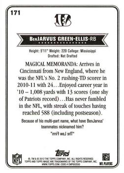 2012 Topps Magic #171 BenJarvus Green-Ellis Back