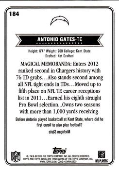 2012 Topps Magic #184 Antonio Gates Back