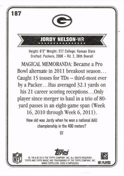 2012 Topps Magic #187 Jordy Nelson Back