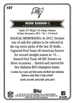 2012 Topps Magic #197 Mark Barron Back