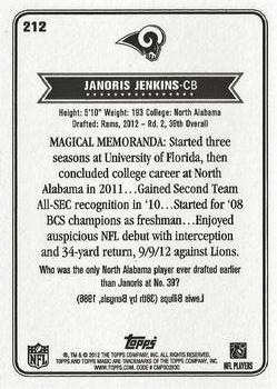 2012 Topps Magic #212 Janoris Jenkins Back