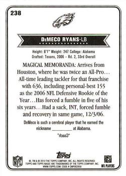 2012 Topps Magic #238 DeMeco Ryans Back