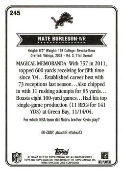 2012 Topps Magic #245 Nate Burleson Back