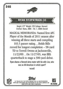 2012 Topps Magic #246 Ryan Fitzpatrick Back
