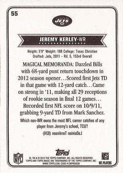 2012 Topps Magic #55 Jeremy Kerley Back