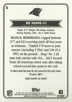 2012 Topps Magic #5 Joe Adams Back