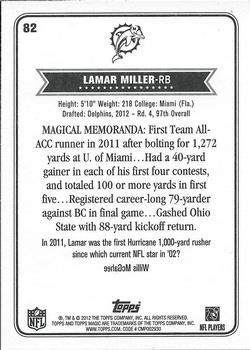 2012 Topps Magic #82 Lamar Miller Back