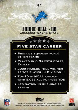 2012 Topps Five Star #41 Joique Bell Back