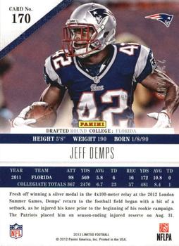 2012 Panini Limited #170 Jeff Demps Back